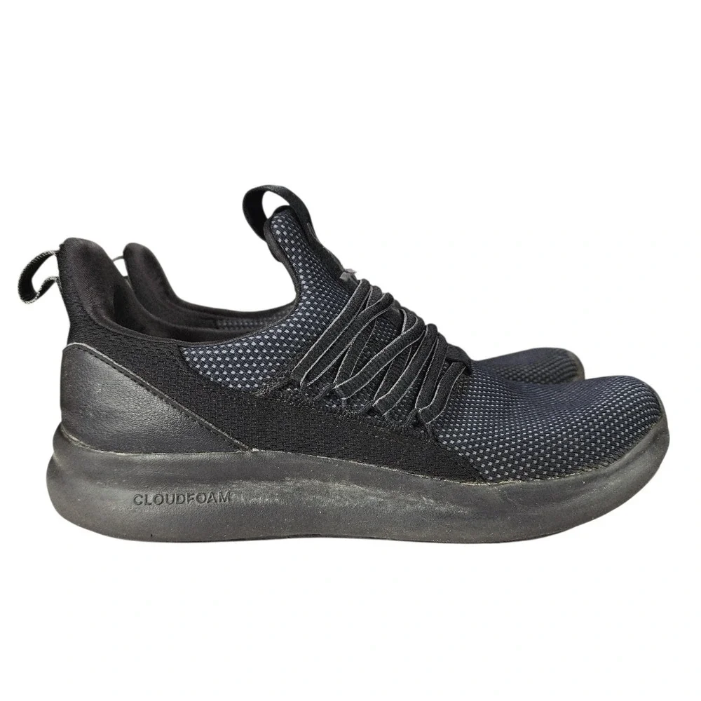 Adidas Lite‎ Racer Adopt Running Shoes sz 7 Men Black Pull On Running Jogging